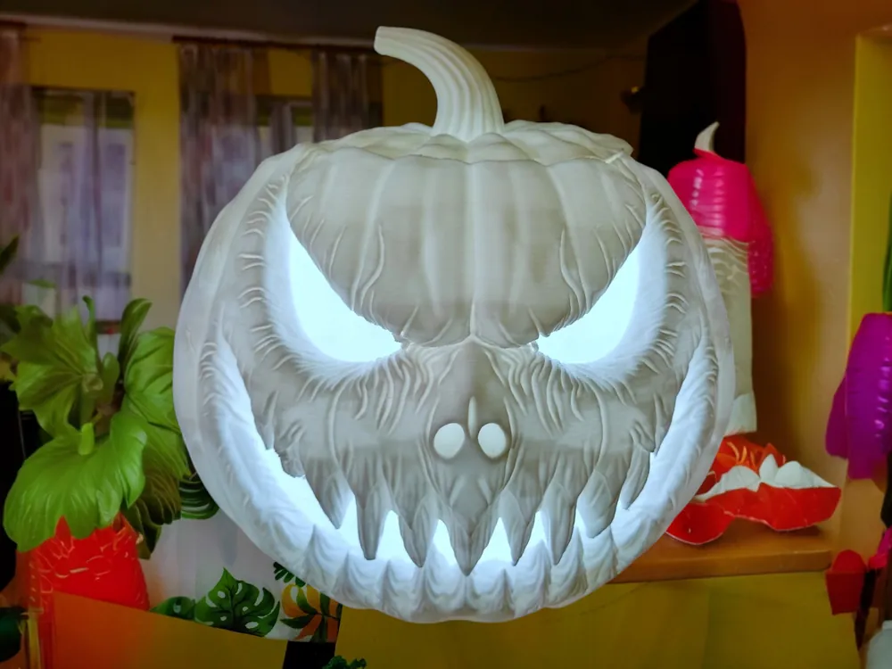 Egyszínű, 3D nyomtatott Halloween tök